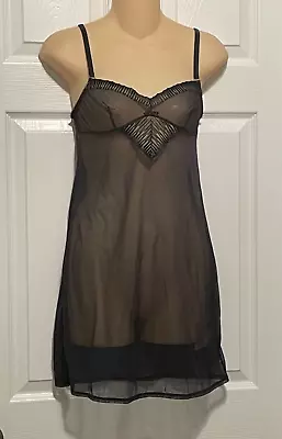 La Perla Studio Traviata XS Chemise Slip Sheer Black Tulle • $113.99