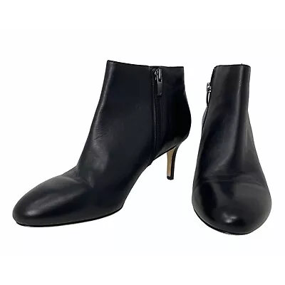 Via Spiga V-aurora Black Leather Women's Ankle Boots Size 8.5 • $79.99