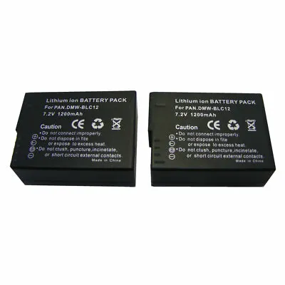 2X Replacement DMW-BLC12 Battery For Panasonic DMC-FZ200 FZ300 DMC-FZ1000 FZ2000 • £20.96