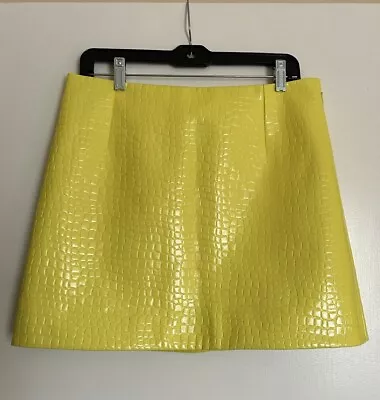 Tibi Vinyl Mini Skirt A-Shape. Croc Embossed. Cotton Lined. A Go-go. Size 10. • $45