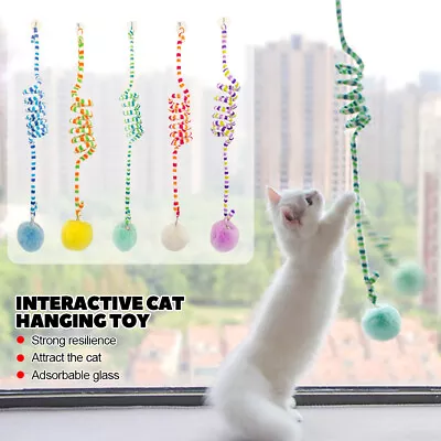 1PC Cat Hanging Interactive Toy Cat Spring Fur Ball Toy Bell Kitten Funny Teaser • $4.83