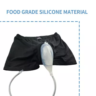 Men Reusable Urinal Bag Silicone Urine Funnel Catheter Holder Shorts Underwear • $18.40