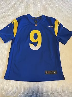 Nike On Field Blue Los Angeles Rams Jersey #9 Stafford Kids Youth Large 14-16 • $55