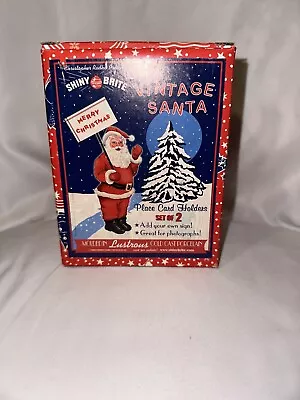 Vintage Christopher Radko Shiny Brite Vintage Santa Place Card Holders Rare NIB • $23