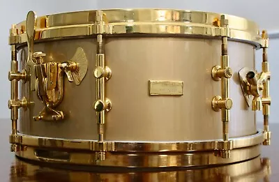 Lang Percussion Lang Gladstone 5.5 X  14 Gold Plated Snare Drum. #10. Rare. • $5750