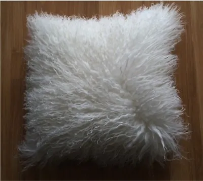 20'' Real Mongolian Tibetan Lamb Fur Pillow Cover Tibet Genuine Cushion Wool Fur • $36.09