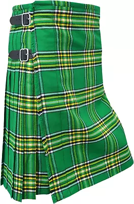 Irish Traditional Tartan Men's Kilt 16oz 5 Yards Of Premium Acrylic Wool Kilts • $42.09