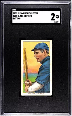 1911 Piedmont T206 CLARK GRIFFITH (Batting) SGC 2 • $275