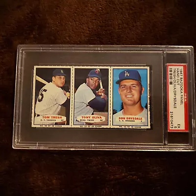 1967 Bazooka Panel Don Drysdale Tony Oliva Tom Tresh PSA 5 • $350.02