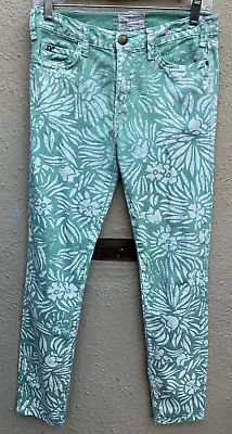 DVF For Current Elliott Painted Skinny  Jeans Size 27 Spring Mint Color • $21