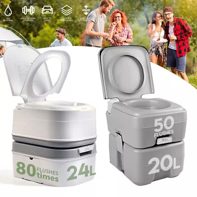 24L Outdoor Portable Camping Travel Toilet Flushable Potty Camp Caravan Boating • $85