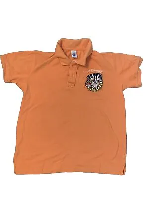 Ed Hardy Logo  Orange Short Sleeve Polo Collared Boys XL 14 Signed • $11