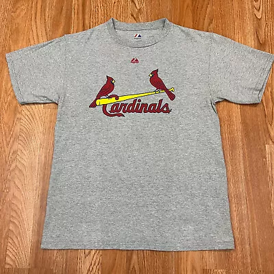 St. Louis Cardinals Yadier Molina Shirt Kids XL Gray Crew Neck MLB Majestic • $7.99