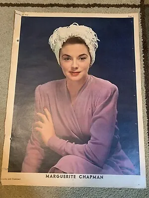 MARGUERITE CHAPMAN Original Color Portrait SUNDAY NEWS 10/24/43 OLD HOLLYWOOD • $12.50