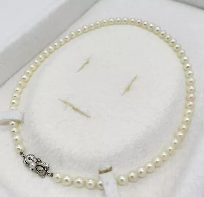 Auth  MIKIMOTO Akoya Pearl 5-5.5mm 15.3in Necklace K14WG • $890