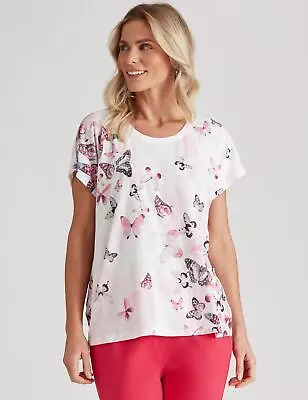 $18.21 • Buy Millers Short Sleeve Printed Scoop Neck Slub Top Womens Clothing  Tops T-Shirt