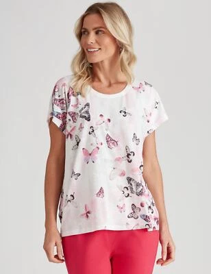 $18.09 • Buy Millers Short Sleeve Printed Scoop Neck Slub Top Womens Clothing  Tops T-Shirt