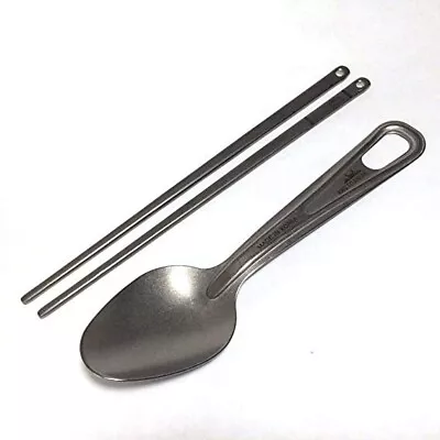 AMG Titanium Spoon Chopsticks Set Solo Camping Backpacking Picnic • $32.99