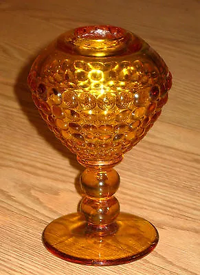 VIKING Glass IVY BALL Amber NEW MARTINSVILLE #14 RAINDROPS Bubble Thousand Eye • $18