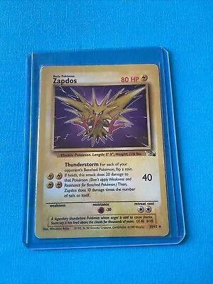 Zapdos 30/62 Fossil Set RARE Pokemon Card Non Holo • $4