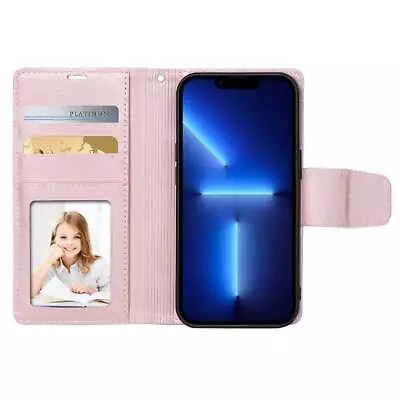 IPhone 15 14 13 12 11 Pro Max XS XR Magnetic Leather Removable Wallet Case Cover • $17.99