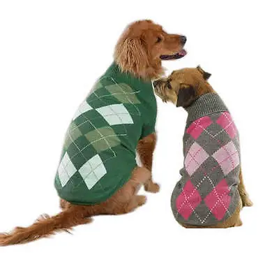 Zack & Zoey Tonal Argyle Dog Sweater Acrylic Pullover Lightweight Warm Classic • $16.99