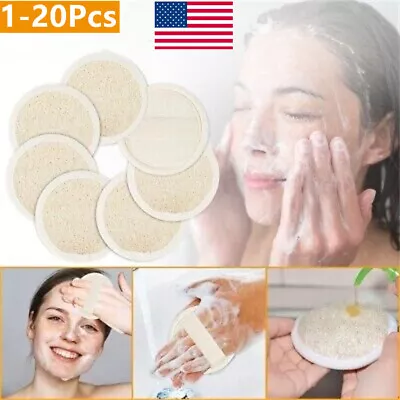 5/10/20X Exfoliating Natural Loofah Pads Luffa Body Facial Sponge Scrubber Brush • $4.74