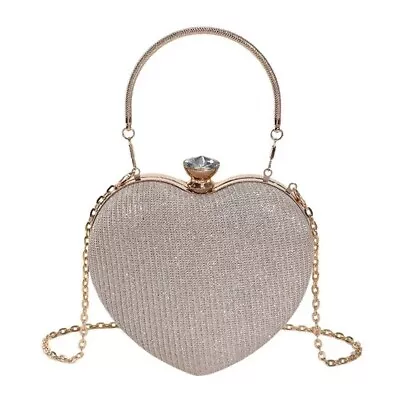 Evening Shiny Clutch Purse Chain Shoulder Bag Wedding Party Gold Silver Handbag • $19.92