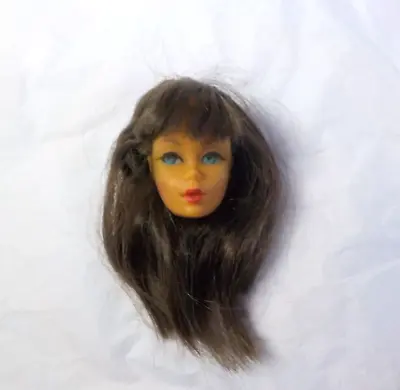 Vintage Barbie Twist Turn Rooted Lashes Head Only Green Ears Japan • $24.99