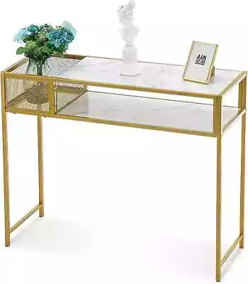 Ivinta Console Table With Storage Shelf Gold Sofa Table With Metal Frame • $80.99