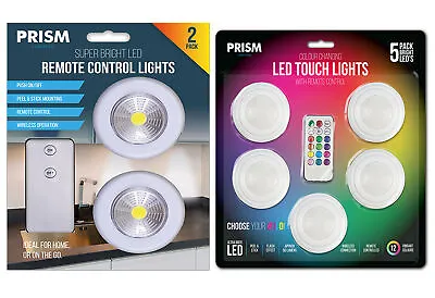 Stick On Under Cabinet LED Push Light Remote Control Wireless Stairs Cupboard  • £5.49