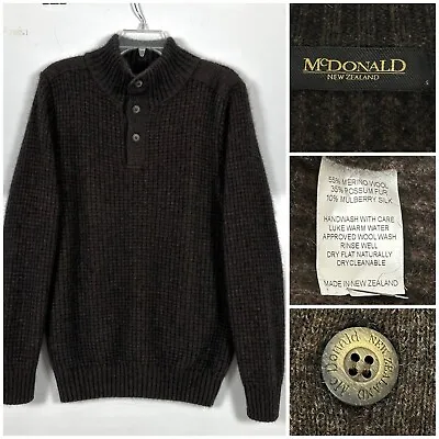 McDonald New Zealand Merino Wool Possum Fur Mulberry Silk Sweater SZ Small  • $85