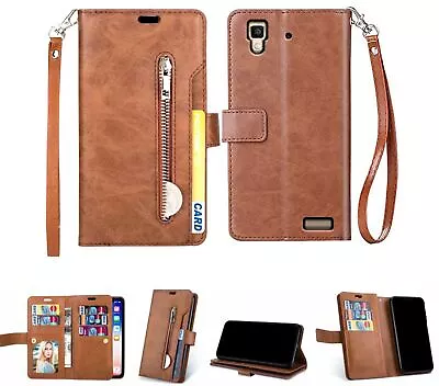 Oppo R7 Multifunction Wallet Case 9 Card Slots Front Pocket Zipper • $11.50