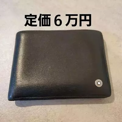 Montblanc Meisterstuck 6cc Bifold Card Wallet Black Leather • $87