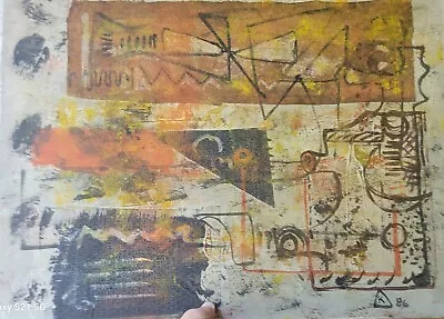 Martin Kippenberger Painting Mixed Media Abstract SIGNED 1986 - RARE! • $40000