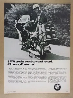 BMW R69S Motorcycle Coast-to-Coast Record 1969 Vintage Print Ad • $9.99