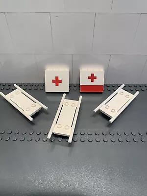 Lego Vintage Town Medical Hospital Lot: Stretchers X3  Red Cross Panels X2 • $25.42