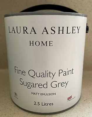 Laura Ashley SUGARED GREY MATT EMULSION WATER BASED PAINT 2.5L  2.5 LITRES NEW • £35