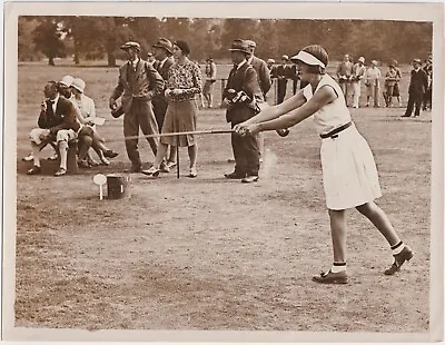 PLAYING GOLF IN TENNIS ATTIRE At STOKE POGES * ENGLAND * Rare VINTAGE 1929 Photo • $26