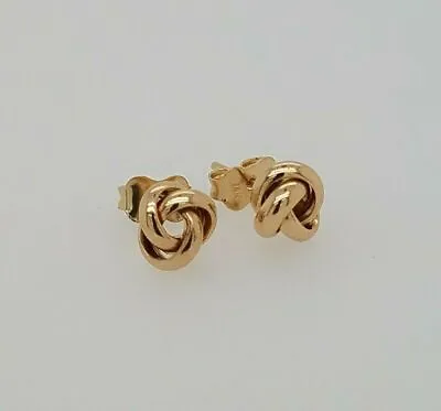 $699.99 • Buy 14K Yellow Gold 3.6 Grams Twist Knot Stud Earrings 