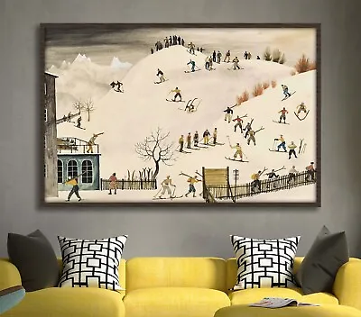 Skiers On The Hill Franz Sedlacek Reproduction Print On Poster Or Canvas Framed • $278