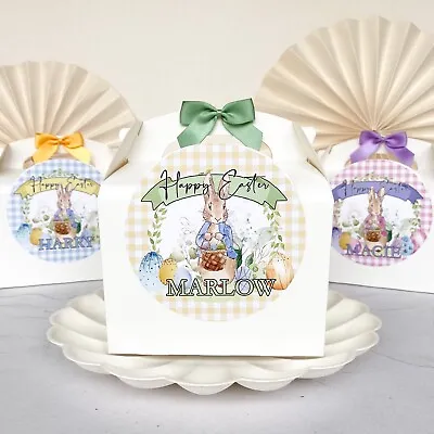 Personalised Easter Gift Box  | GINGHAM PETER RABBIT | Egg Hunt Bag Treat Boxes • £1.85