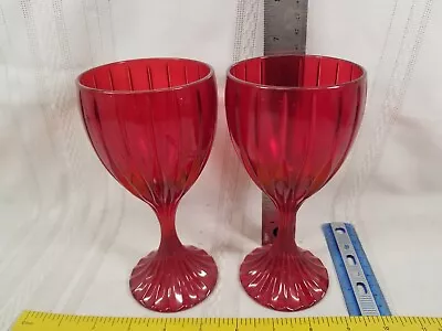 2 Mikasa Park Lane Red Water Goblet Wine Glasses 6 3/4” • $48.62