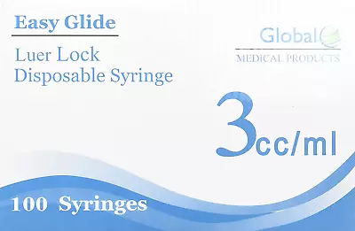 Easy Glide 3cc Luer Lock Tip Syringes 3ml Sterile Syringe Only No Needlee 10CT  • $9.19