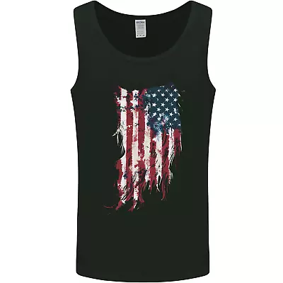 Distressed American Stars & Stripes Flag USA Mens Vest Tank Top • £9.99