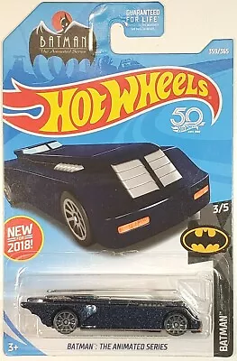 2018 Hot Wheels Batman Animated Series Metallic Batmobile Bruce Wayne 359/365 • $4.99