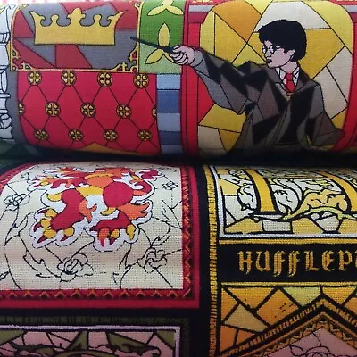 Harry Potter Glass Window Designs Cotton Fabric Per Fat Quarter Camelot Fabrics • £4