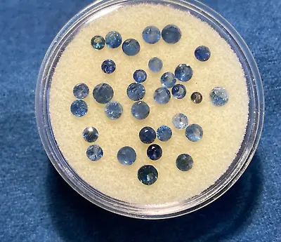 Natural Sapphires Round Faceted Loose Gemstone 2mm To 3.5mm AA Quality 31 Stones • £284.08