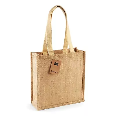 Classic Jute Shopper Bag Hessian Burlap Woven Reusable Shopping Carrier Tote Sac • £4.35
