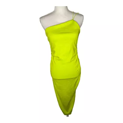 Nwt Zara Women's Medium Lime Green Asymmetric Midi Dress • $39